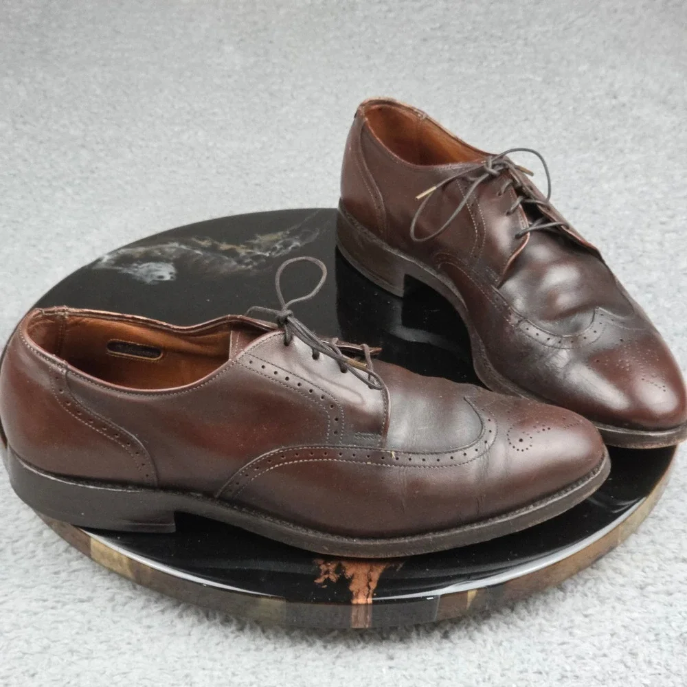 Allen Edmonds Kingswood Wingtip‎ Brown Leather Dress Shoes Mens Size 9.5 C